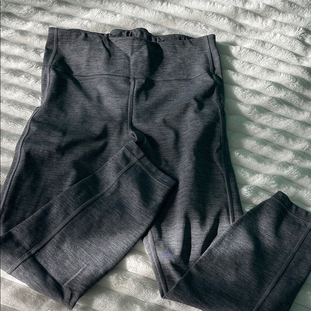 Athleta Heathered Dark Gray Performance Leggings - image 1